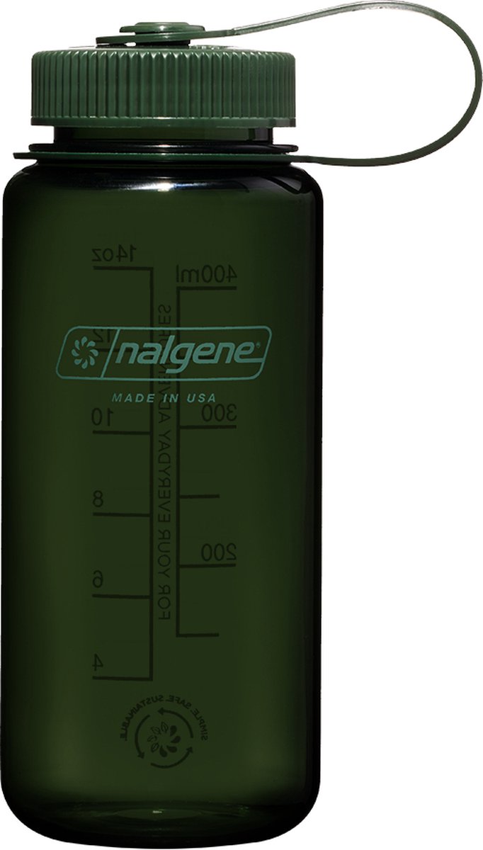 Nalgene - botella de boca ancha - botella para beber - botella de agua - a prueba de fugas - 500ml - libre de bpa - sustentar - jade