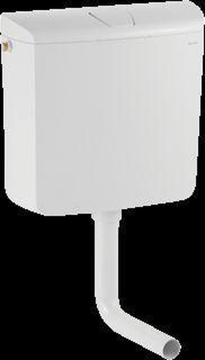 Geberit laaghangend reservoir met spoel stop bediening alpien wit