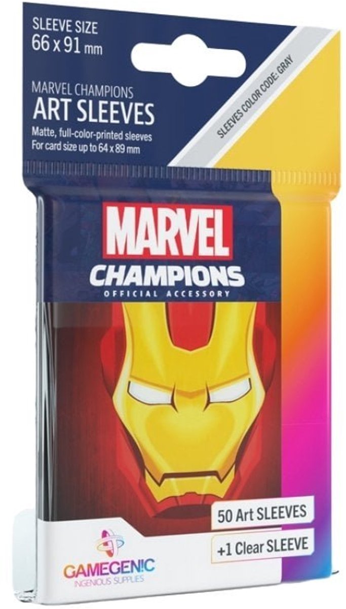 Buste per giochi da tavolo Marvel 'champions: iron man' 66 x 91 mm (51 pezzi) - accessori