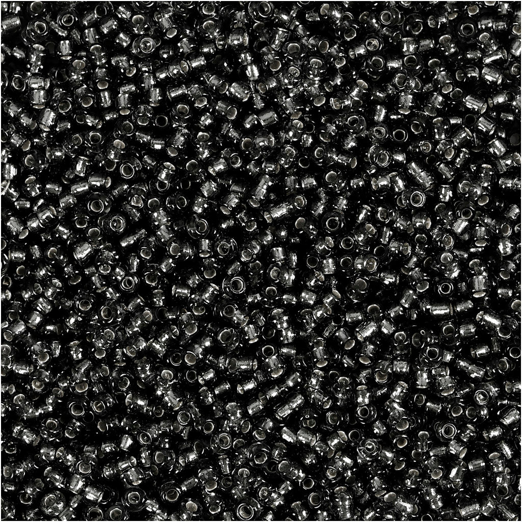 Cuentas de semillas Creativ company, d 1,7 mm, tamaño 15 0, medida de agujero 0,5-0,8 mm, gris verde, 25 gr 1 caja