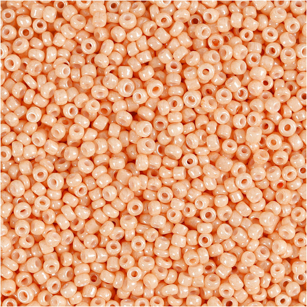 Perline Creativ Company, d 1,7 mm, misura 15 0, misura del buco 0,5-0,8 mm, pesca chiaro, 25 gr 1 scatola