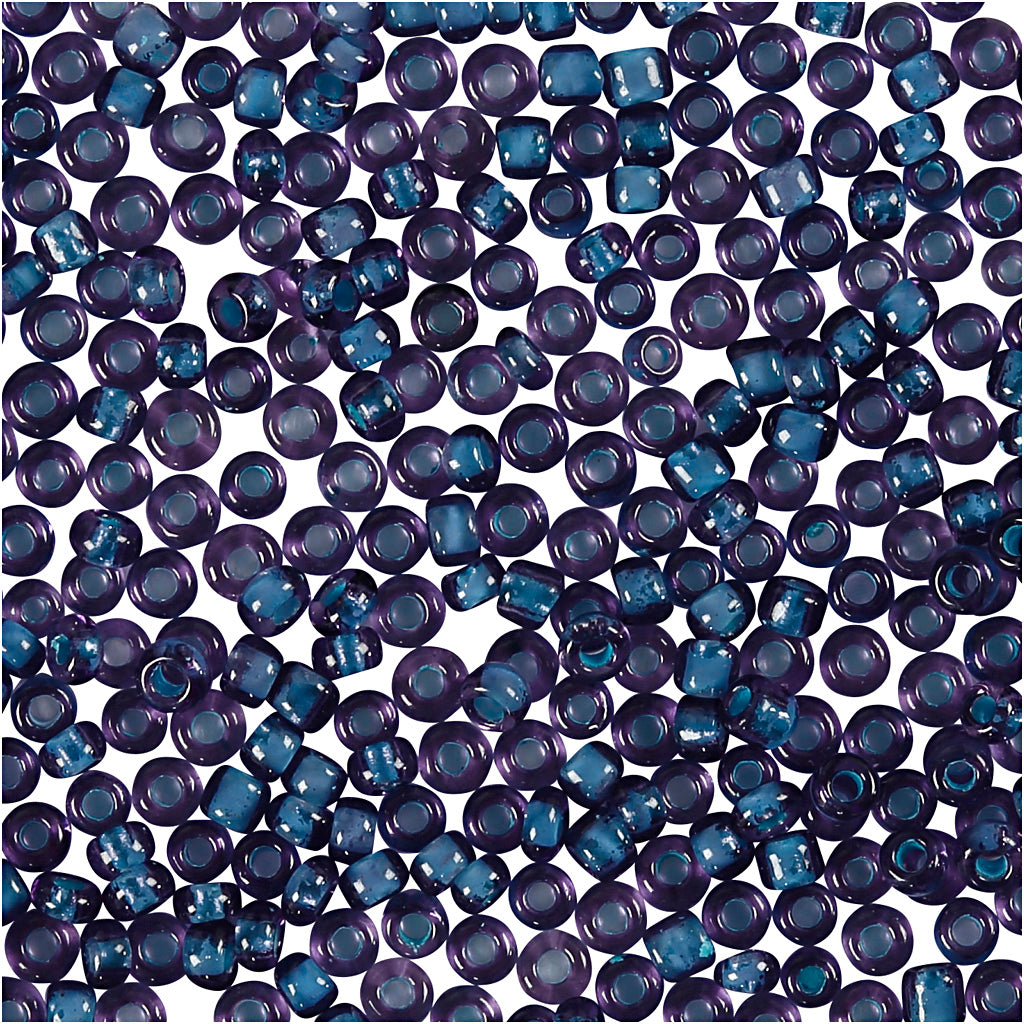 Perline Creativ Company, d 1,7 mm, misura 15 0, misura del buco 0,5-0,8 mm, viola, 25 g 1 scatola