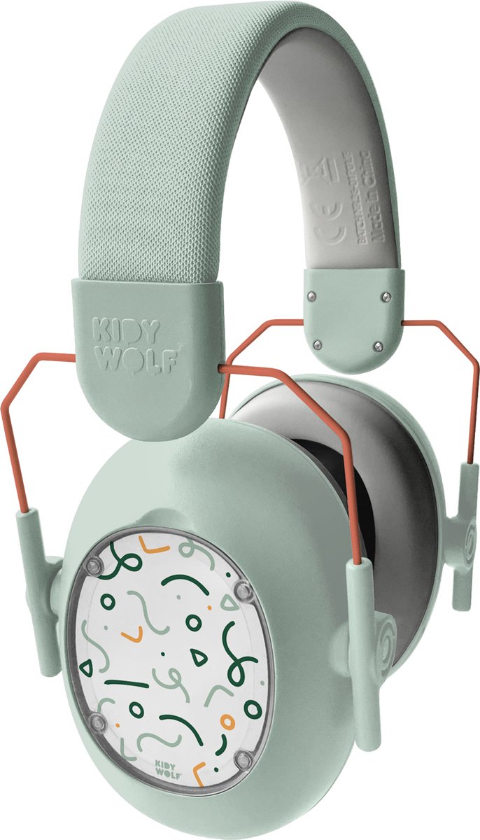 Kidywolf kidynoise protección auditiva infantil verde - reducción de ruido 25db, plegable ajustable, 5+
