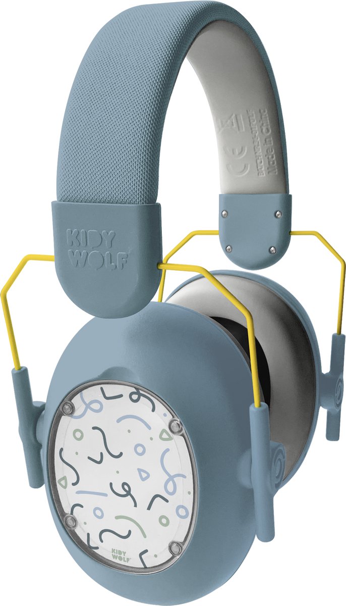Kidywolf kidynoise protección auditiva infantil azul - reducción de ruido 25db, plegable ajustable, 5+
