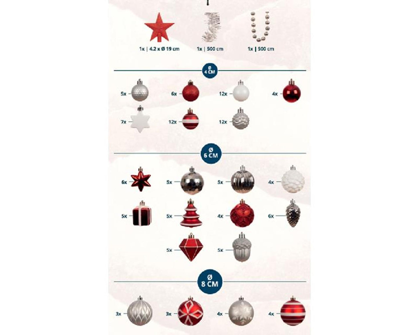 Árbol de Navidad pino imperial Everlands 210cm + deco + LED