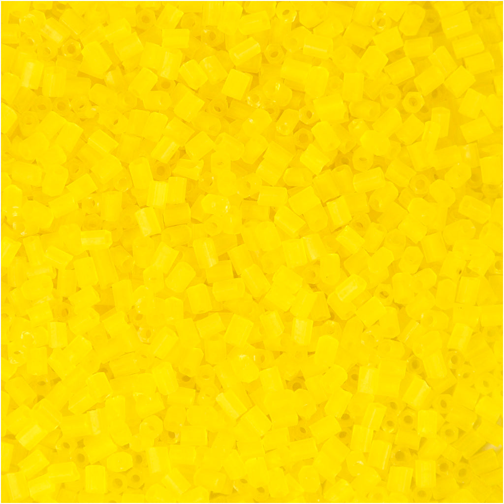 Rocailles Creativ Company a 2 tagli, d 1,7 mm, misura 15 0, misura del buco 0,5 mm, giallo trasparente, 25 g 1 scatola