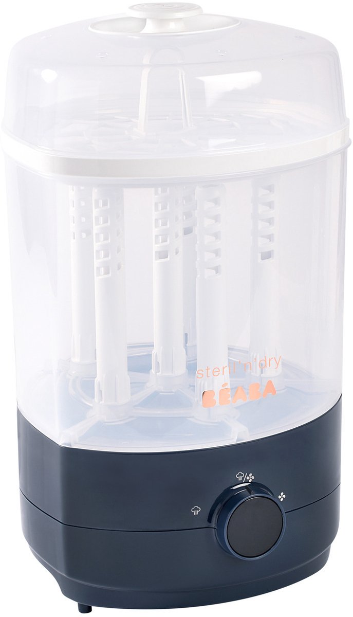 Esterilizador de vapor Béaba 2 en 1 - con función de secado - rápidamente higiénico - 8 minutos - Sin BPA - gris blanco