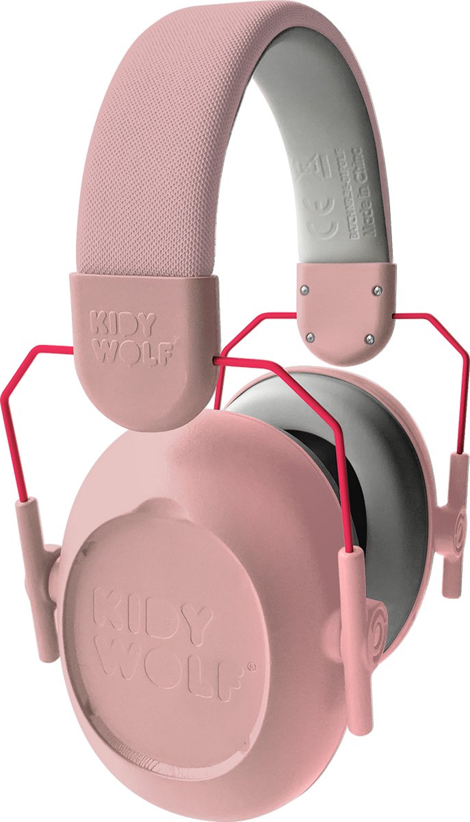 Kidywolf kidynoise protección auditiva infantil rosa - reducción de ruido 25db, plegable ajustable, 5+