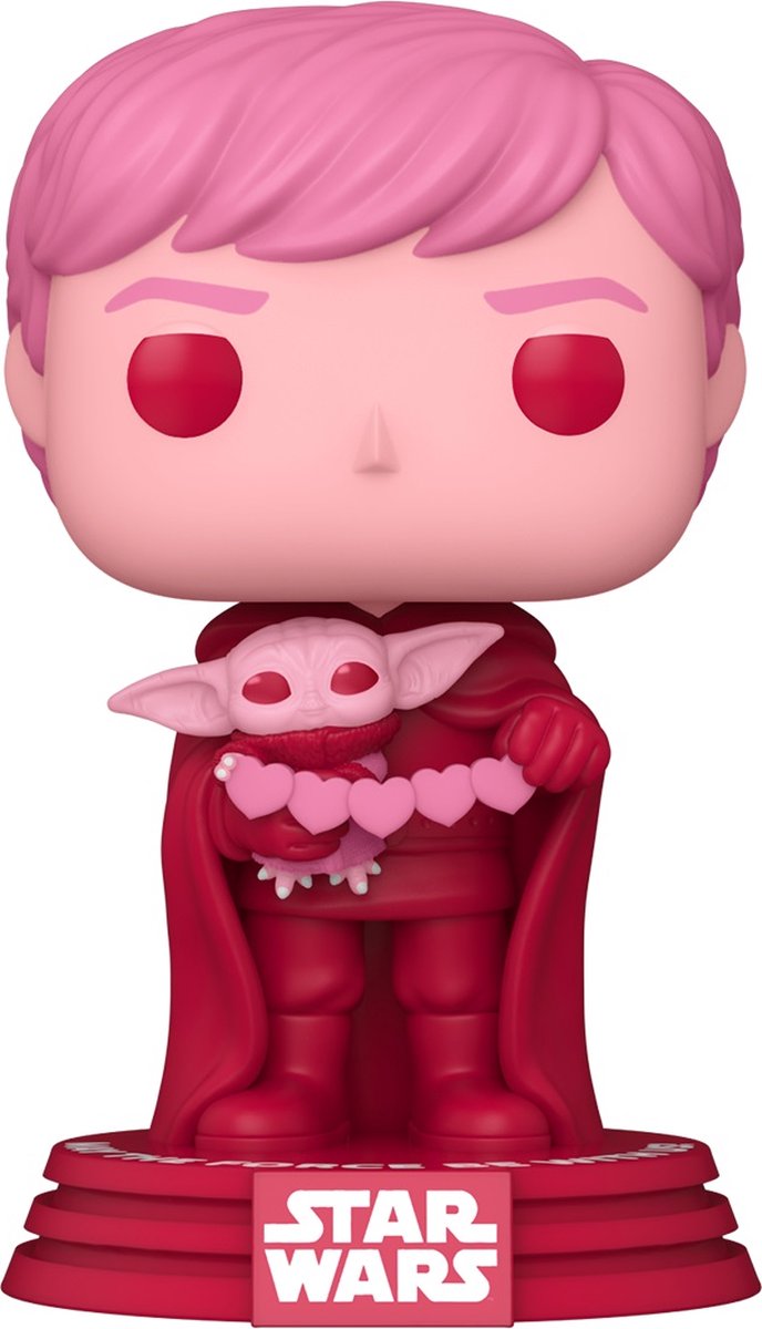 Funko star wars verzamelfiguur valentines pop! star wars luke grogu 9 cm roze