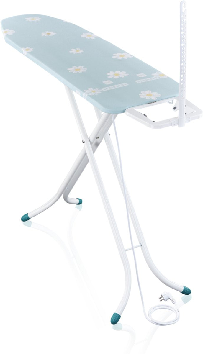 Tabla de planchar Leifheit classic m - compact plus - 120x38 cm - flores azul claro
