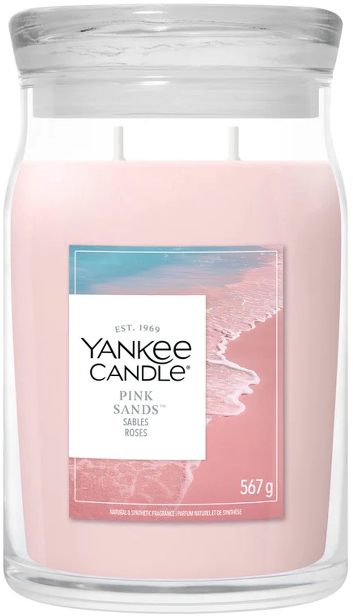 Yankee Candle - vela perfumada en tarro grande Pink Sands - 90 horas de combustión - dos mechas