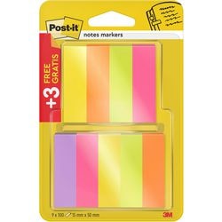 Indici post-it 670p63 carta 15x50mm confezione assortita 9 pezzi