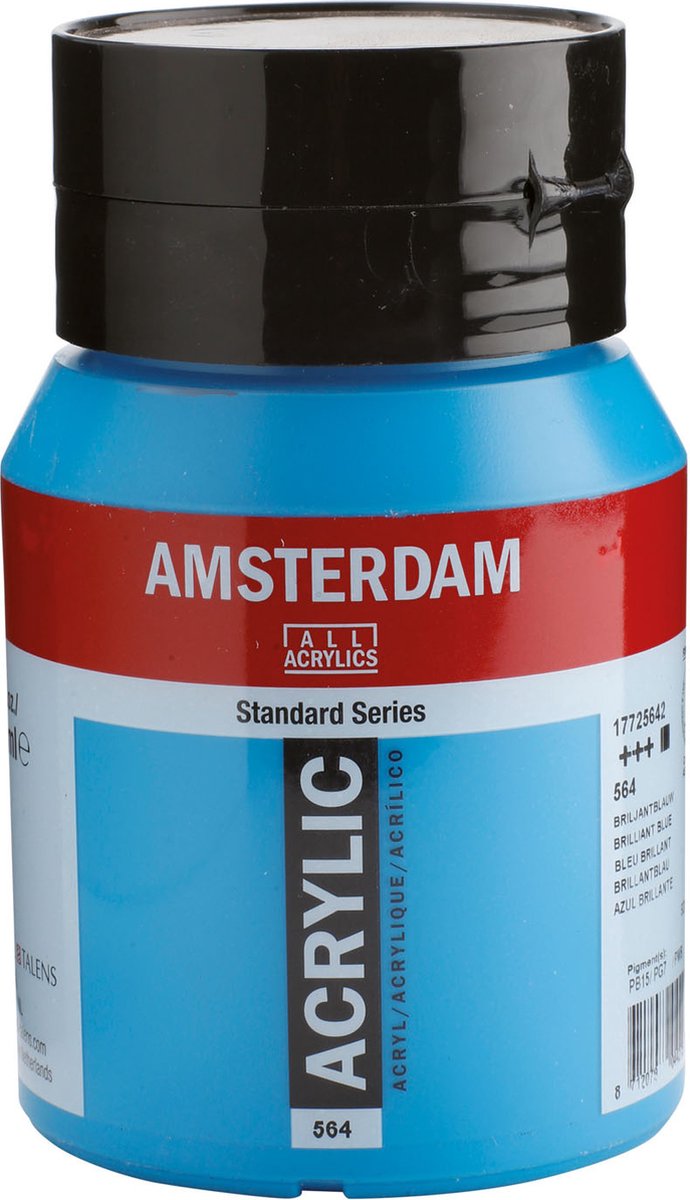 Pintura acrílica serie estándar Amsterdam bote 500 ml azul brillante 564