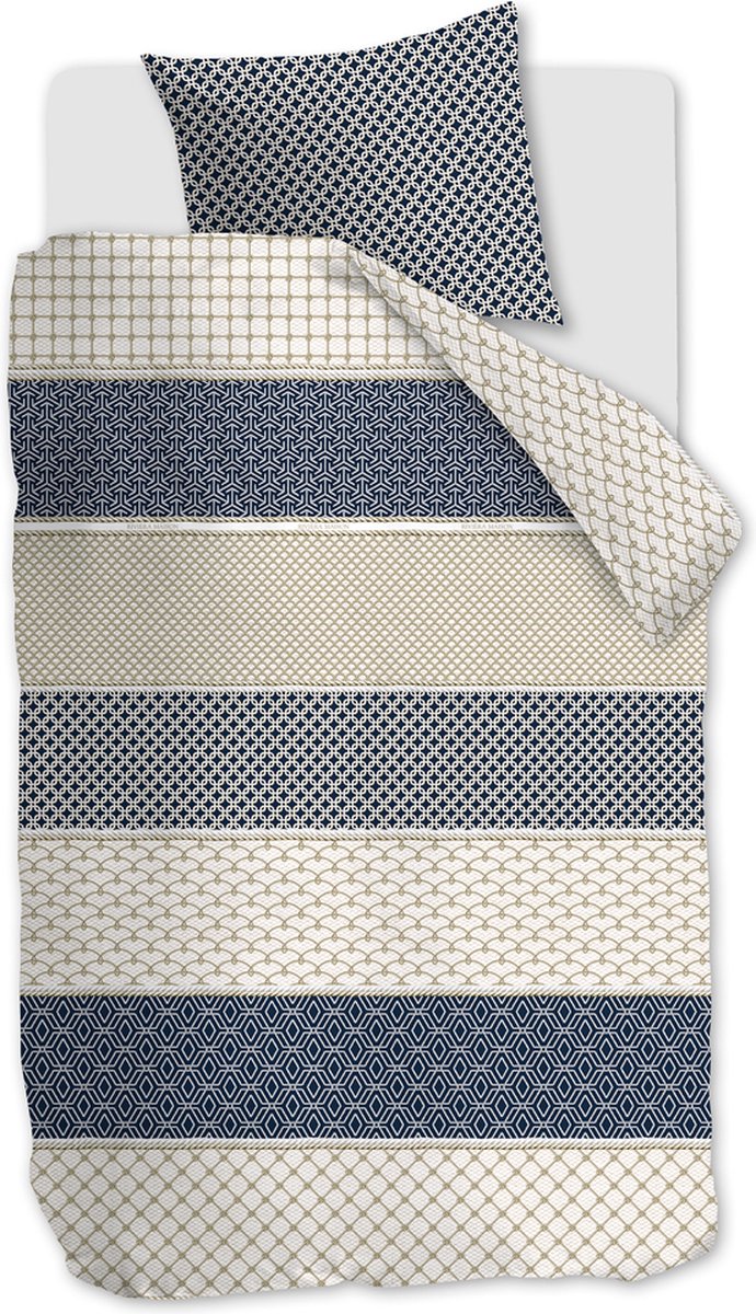 Copripiumino Riviera maison corde - singolo - 140x200 220 - blu navy