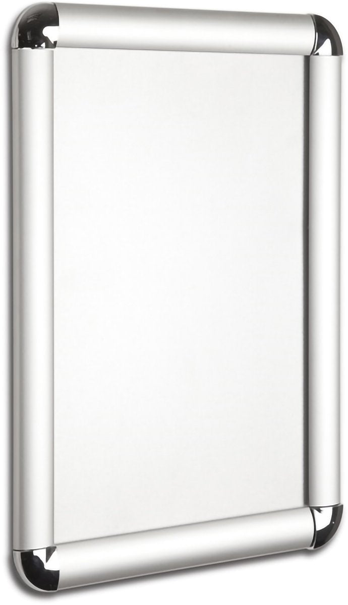 Cornice a clic Seco - misura A4 - argento 25 mm - cornice per foto con angoli arrotondati - se-rounda4