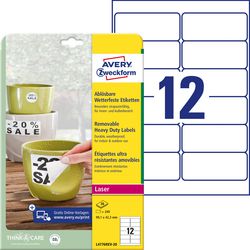 Etichette avery l4776rev-20 bianco 240 pz