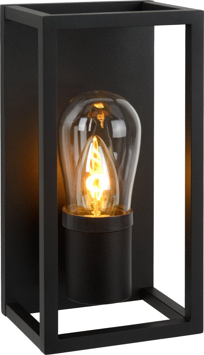 Lucide carlyn - lampada da parete per bagno - 1xe14 - ip54 - nera