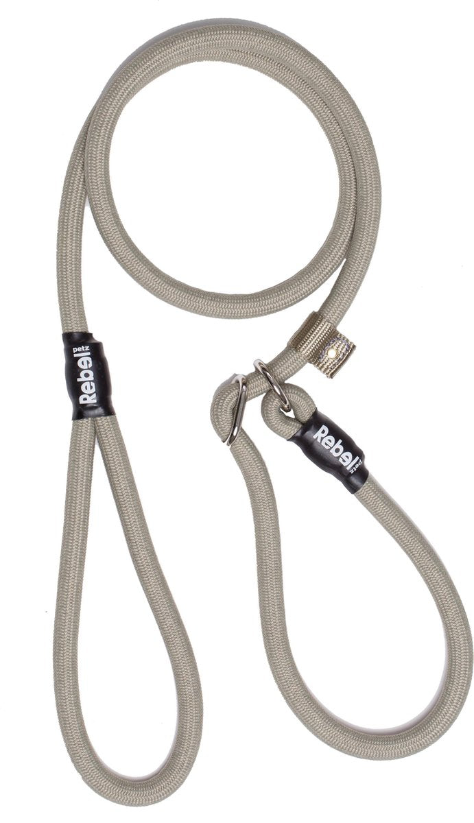Correa para perros Rebel Petz - correa de entrenamiento - gris pardo - l - 12 mm x 140 cm