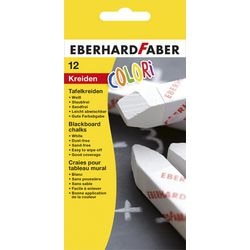 Gessetto per lavagna faber-castell eberhard faber colori bianco 12 pezzi