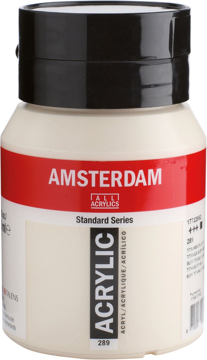 Pintura acrílica serie estándar Amsterdam bote 500 ml titanio buff light 289