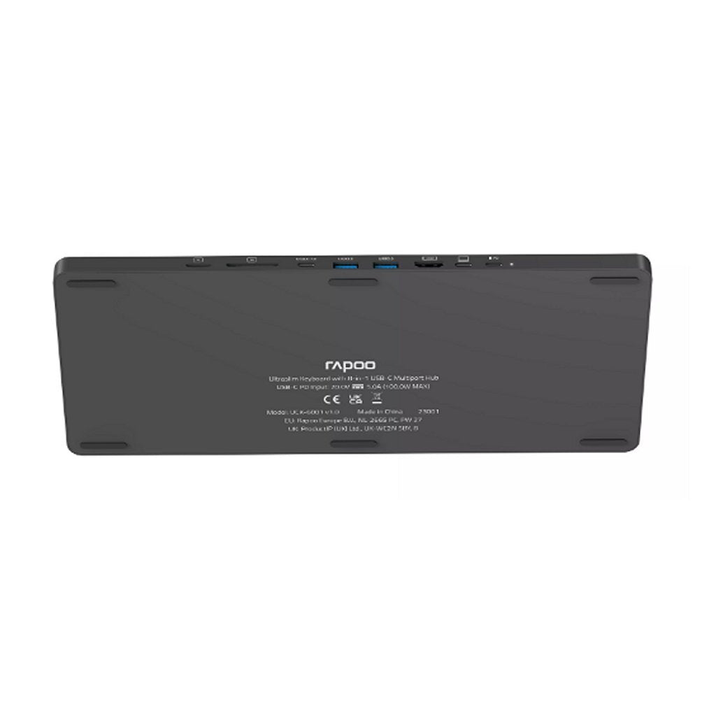 Rapoo uck-6001 tastiera ultrasottile 8in1 hub multiporta USB-C nero