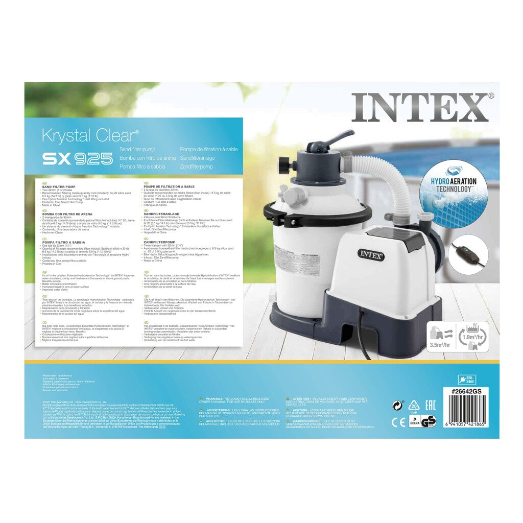 Intex zandfilterpomp 2m3 uur