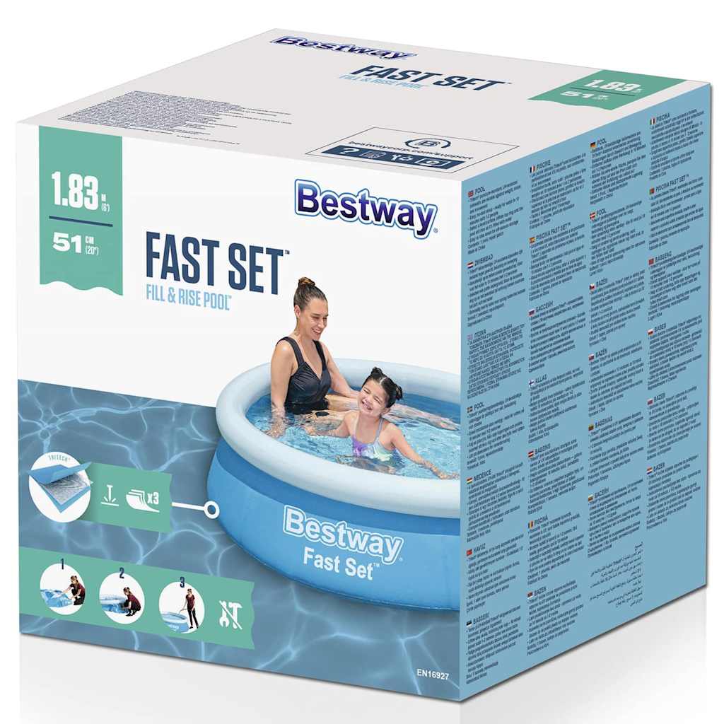 Bestway piscina Fast Set inflable alrededor de 183x51 cm azul