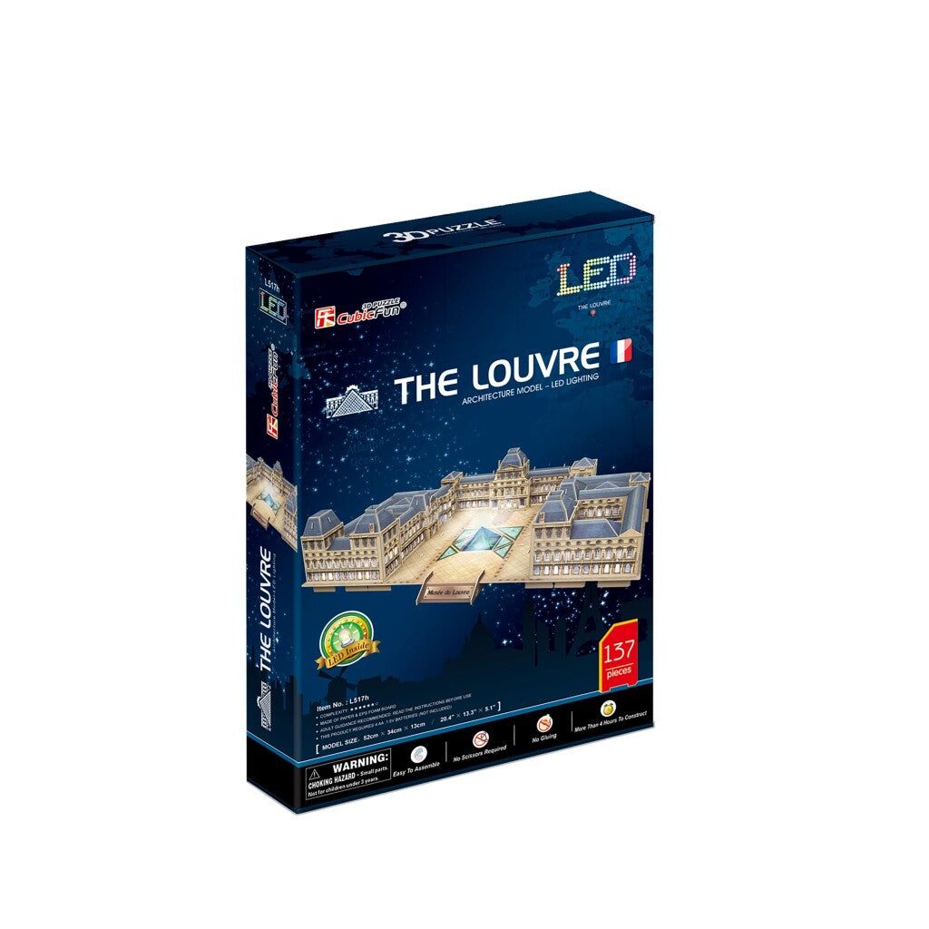 Divertimento cubico divertimento 3d puzzle de louvre con illuminazione a LED