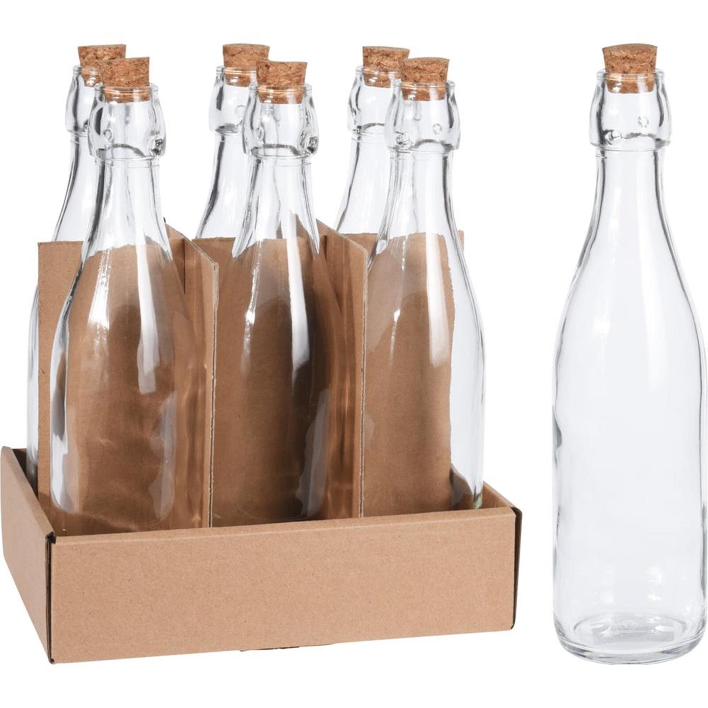 Excelente botella de vidrio para el hogar con corcho transparente de 500 ml.