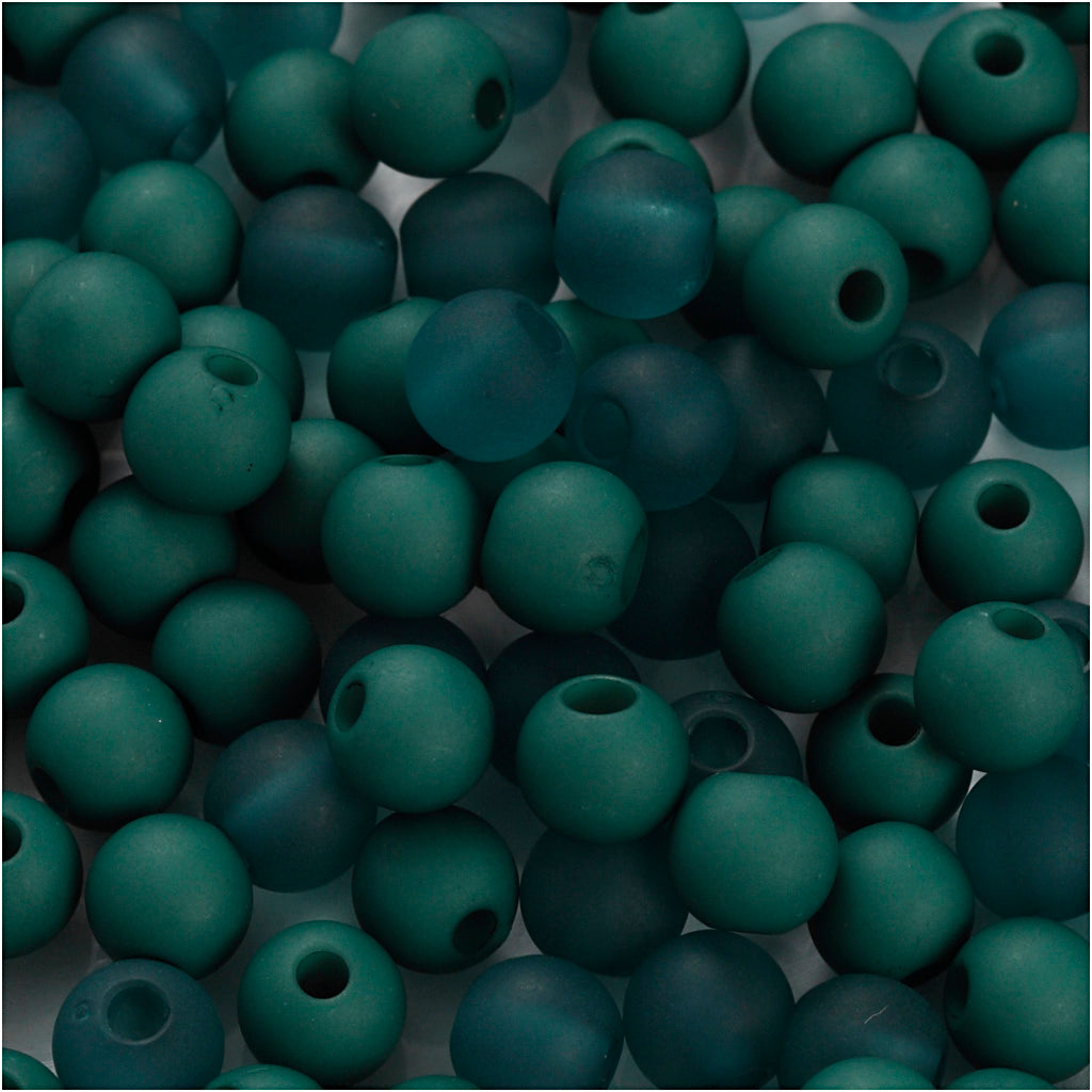Perline in plastica della Creative Company, d 6 mm, misura del buco 2 mm, ca. 150 pezzi, verde bottiglia, 40 g 1 scatola