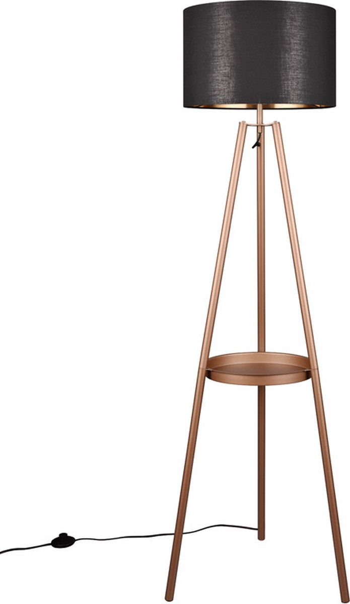 Rl live your light reality colette - vloerlamp - mokka - excl. 1x e27 4 w - voetschakelaar