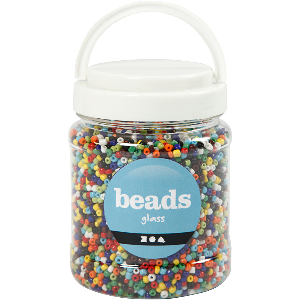 Rocallas Creativ company, dia 4 mm, medidas 6 0, medida agujero 0,9-1,2 mm, varios colores, 1000 gr 1 caja