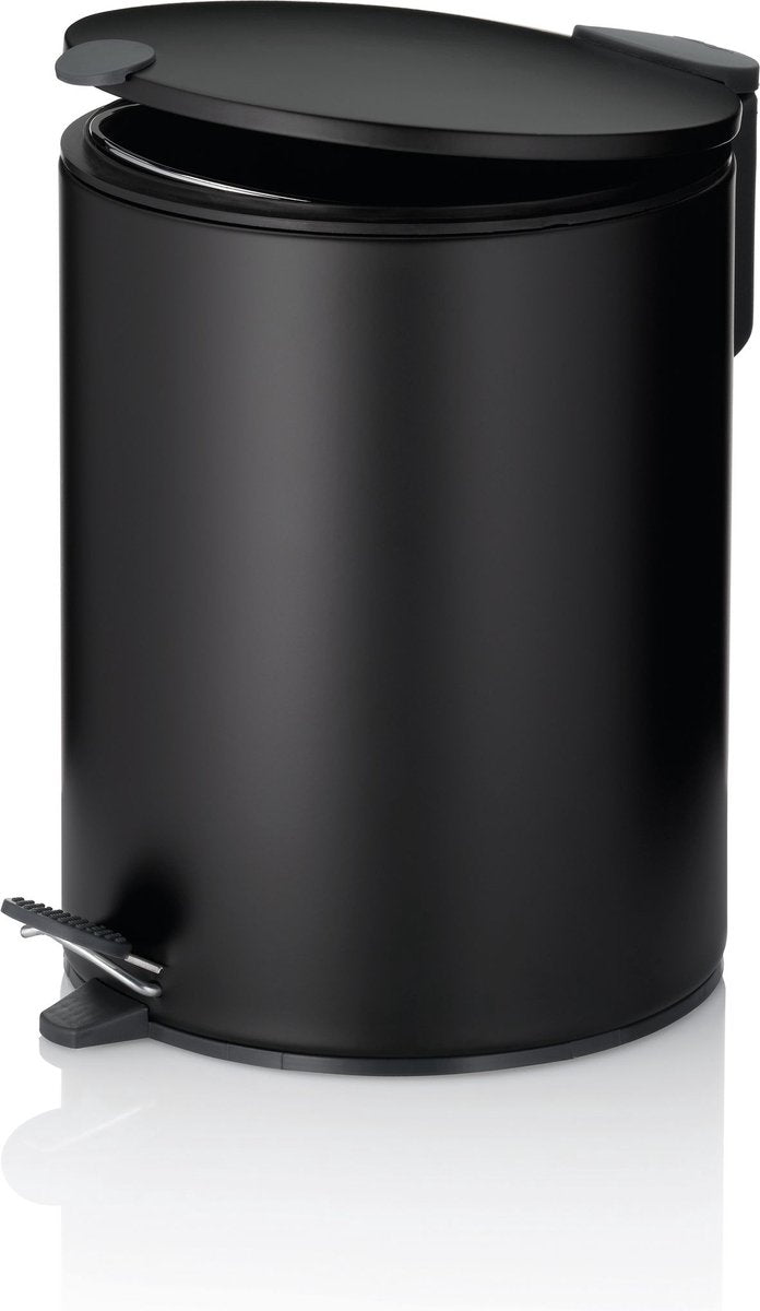 Pattumiera a pedale Kela, 5 l, nera - | opaco