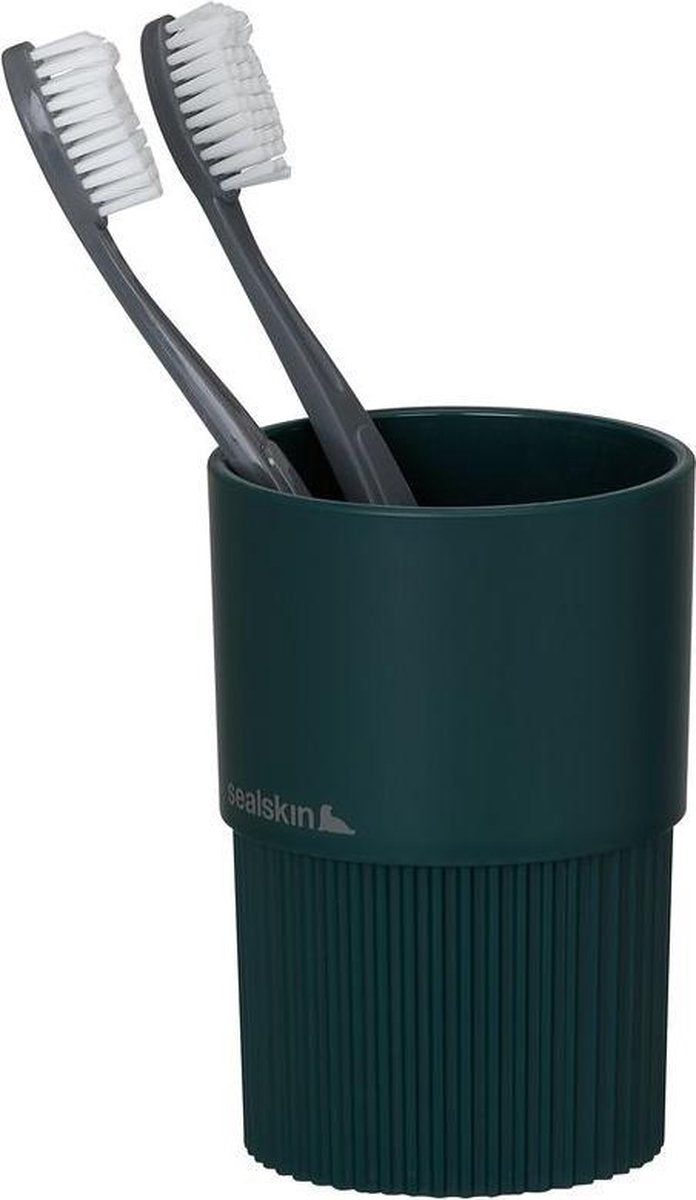 Sealskin valiente - vaso para cepillo de dientes independiente - abs - verde oscuro