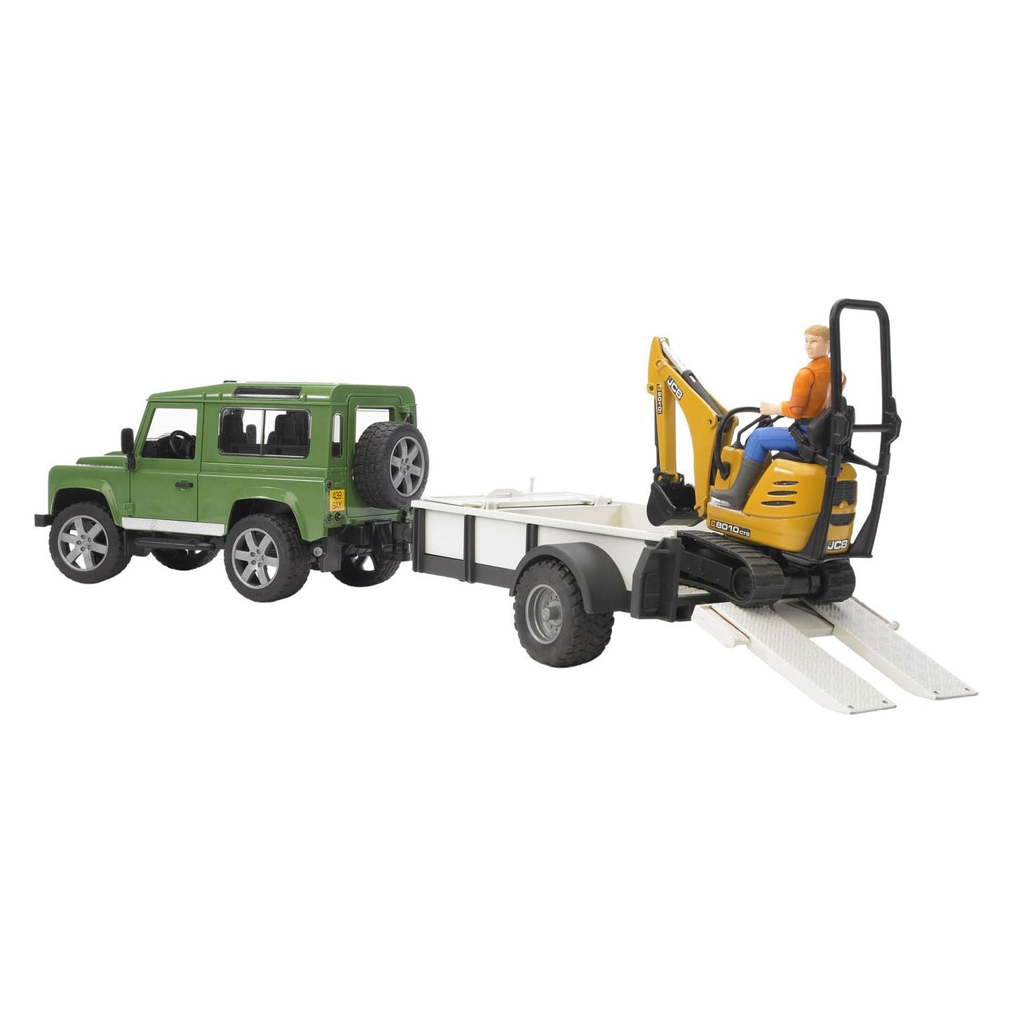 Bruder Bruder Landrover + Trailer con excavadora