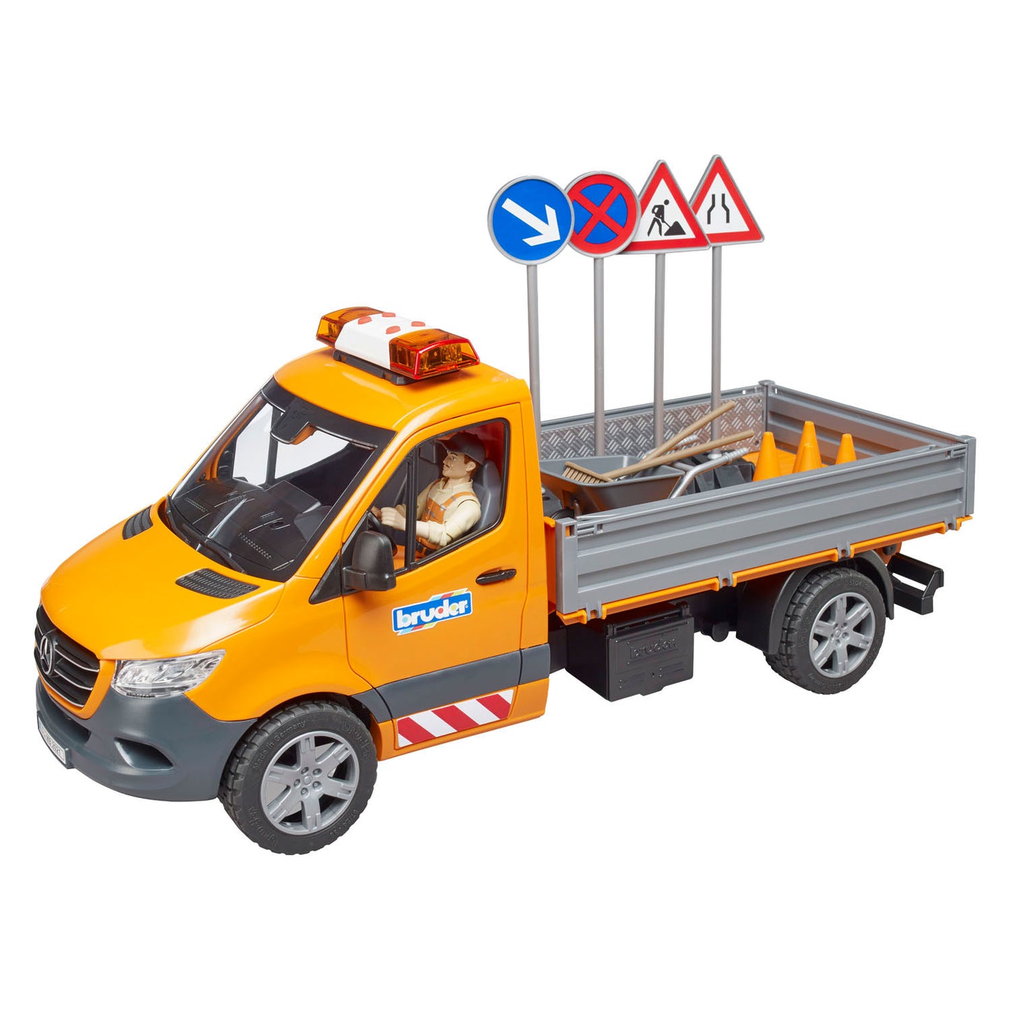 Bruder mercedes-benz sprinter wegenbouw + figuur en accessoires