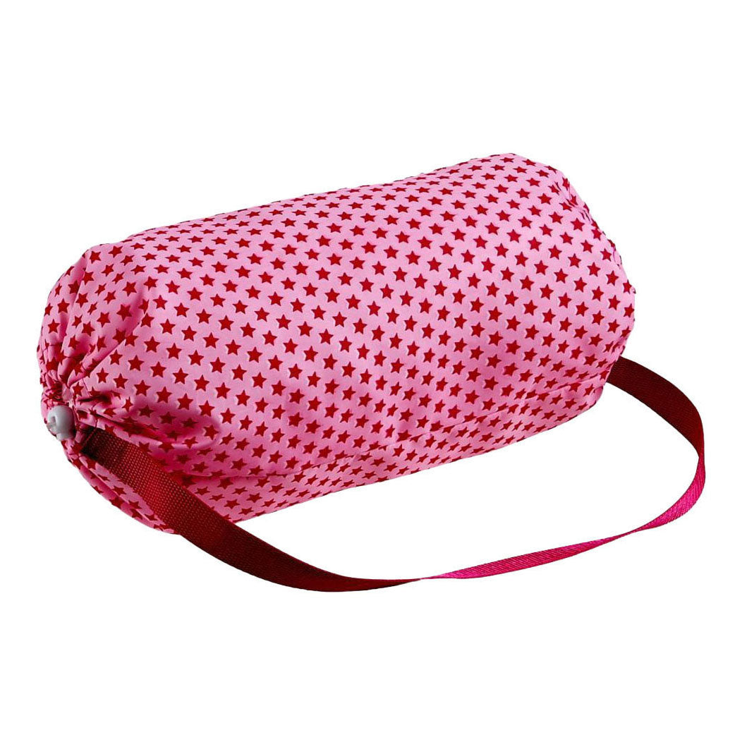 Cama de viaje para muñecas con bolsa de transporte.