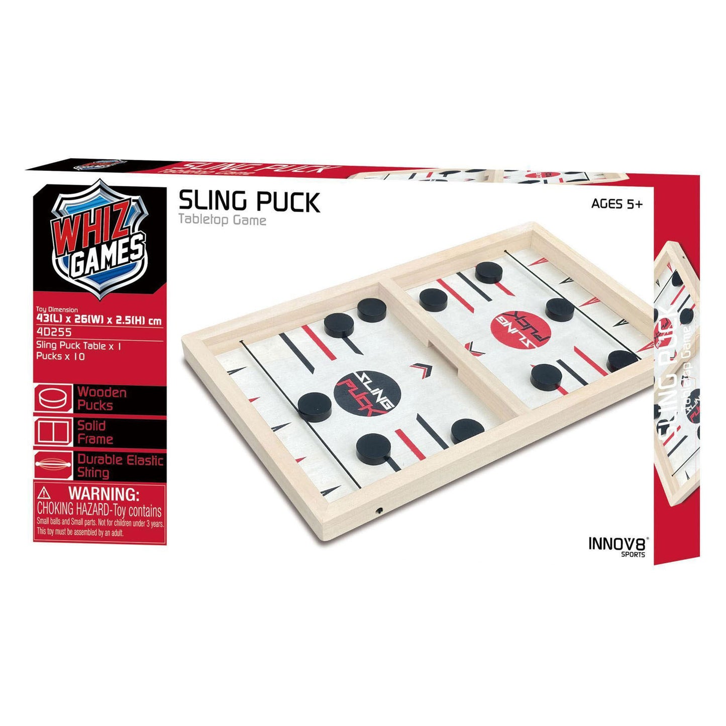 Gioco da tavolo shuffle veloce con disco da fionda in legno