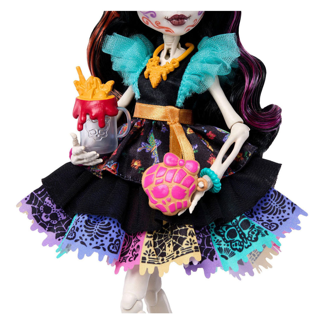 Monster High Skelita Calaveras - bambola alla moda con candelita per animali domestici