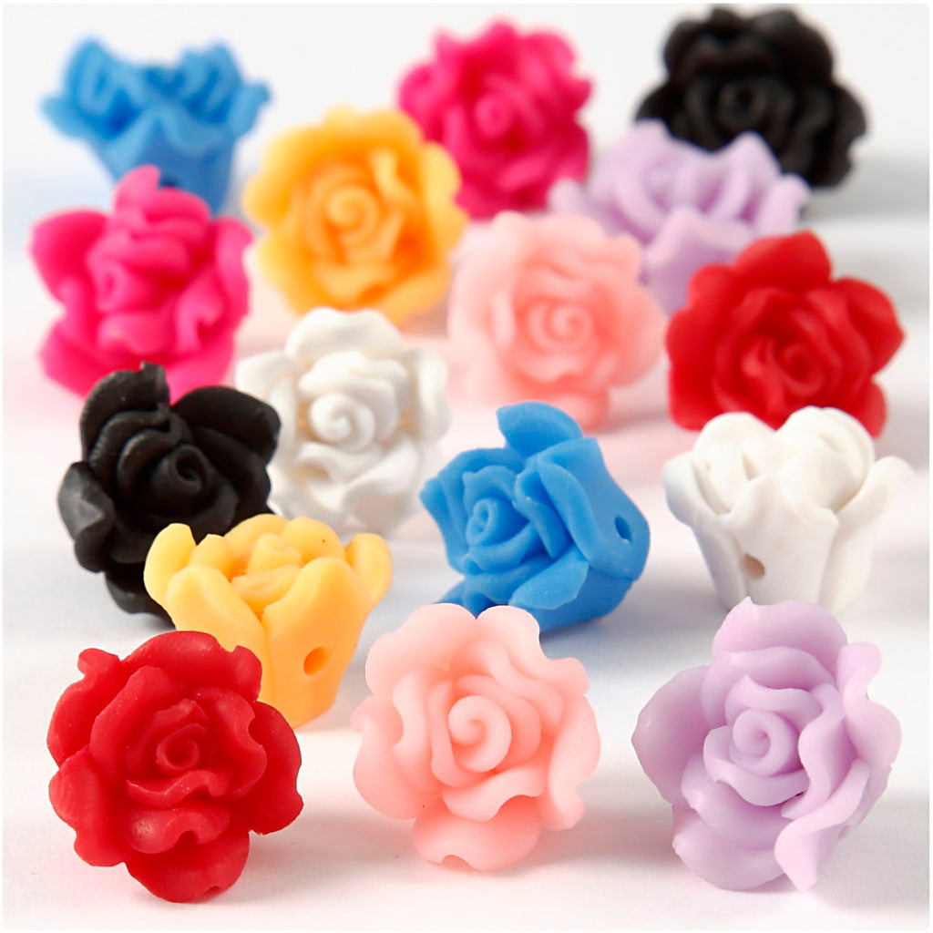 Rose in argilla Creativ company, d 16x10 mm, misura buco 0,5 mm, vari colori, 16 div 1 scatola