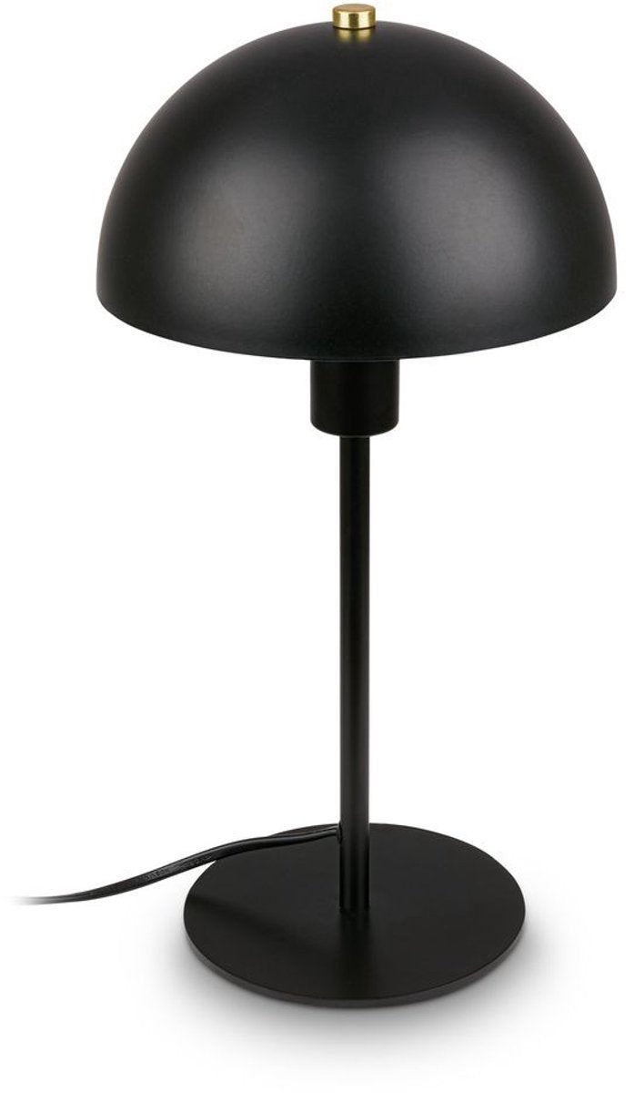 B.k.licht briloner pura – lampada da tavolo – lampada da comodino nera – attacco E14 – con cavo di accensione – ø18x35 cm