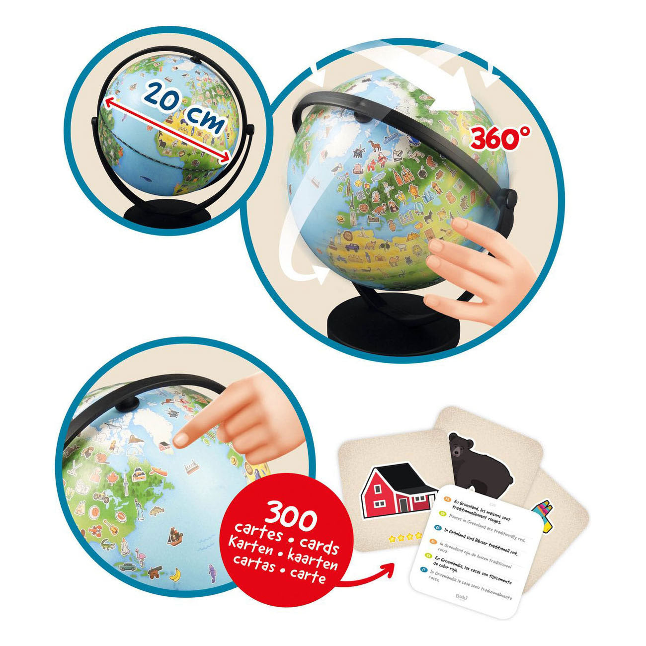 Buki france buki - globo junior - mappamondo educativo - gioco educativo