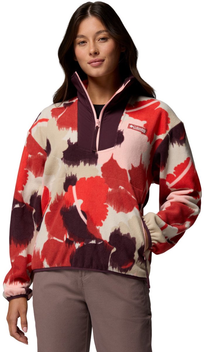 Columbia sequoia grove™ printed half zip dames outdoortrui - washed red, ikatbloom