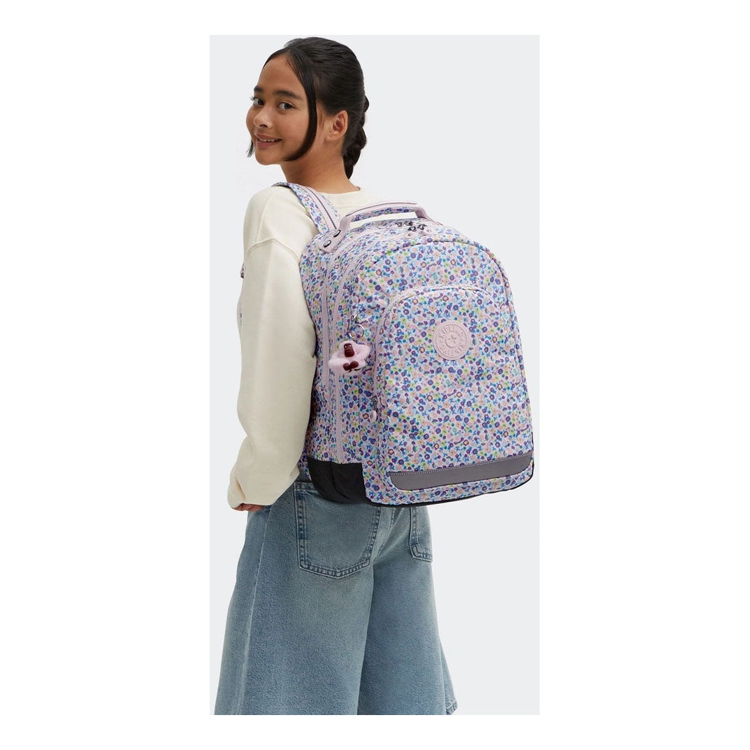 Mochila Kipling aula estampado floral digital