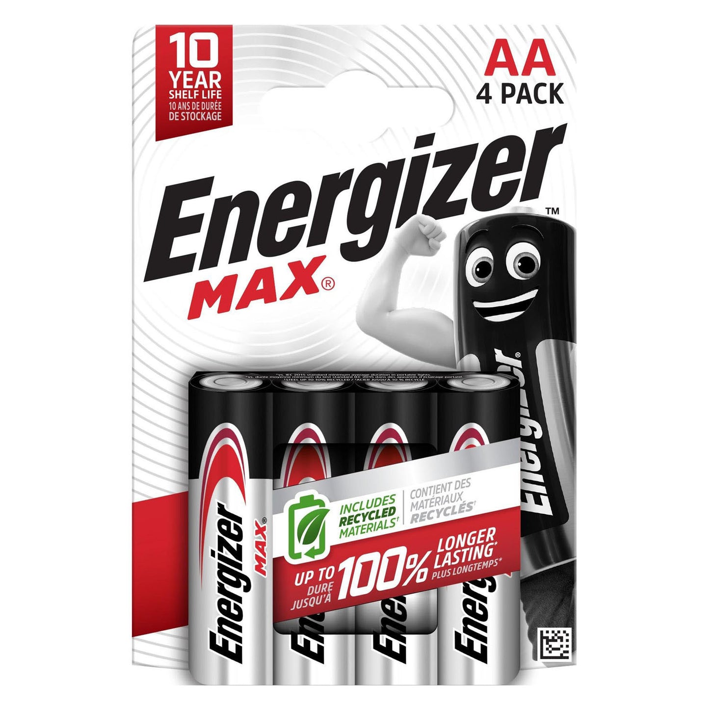 Pilas alcalinas Energizer max AA 4 uds.