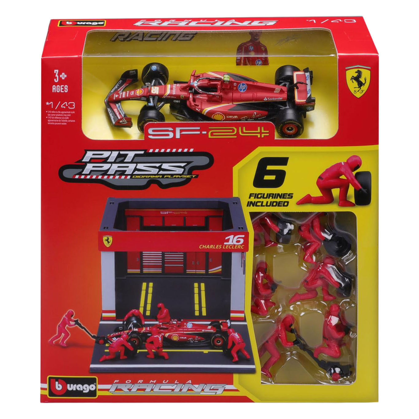 RC Burago Ferrari Pit Pass con Charles Lecle - 1:43