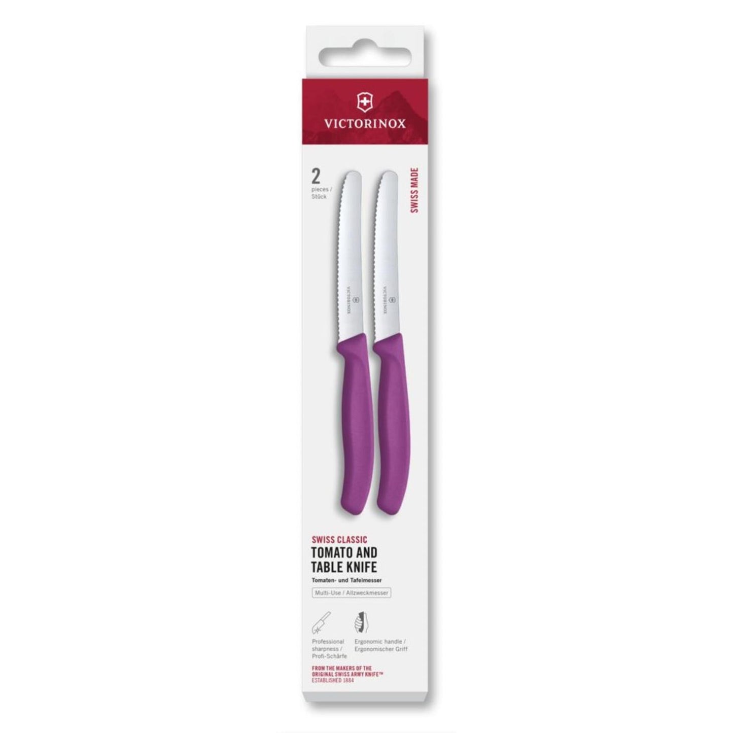 Cuchillo tomate Victorinox 2uds morado dentado
