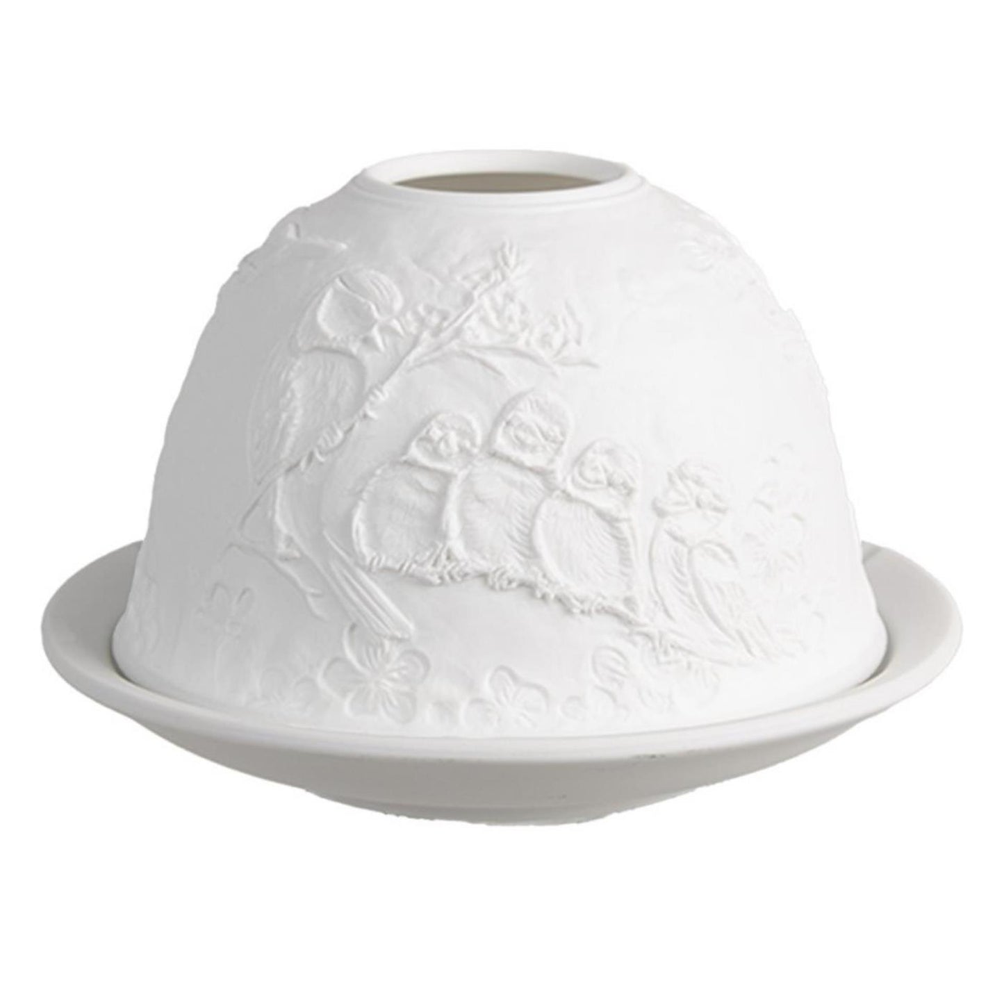 Clayre eef portavelas pájaros porcelana ã˜12x8cm