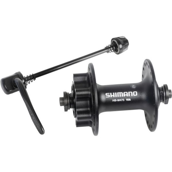 Shimano delantero FH -M475 - 36 agujeros - 6 pernos con soporte de disco de freno - negro