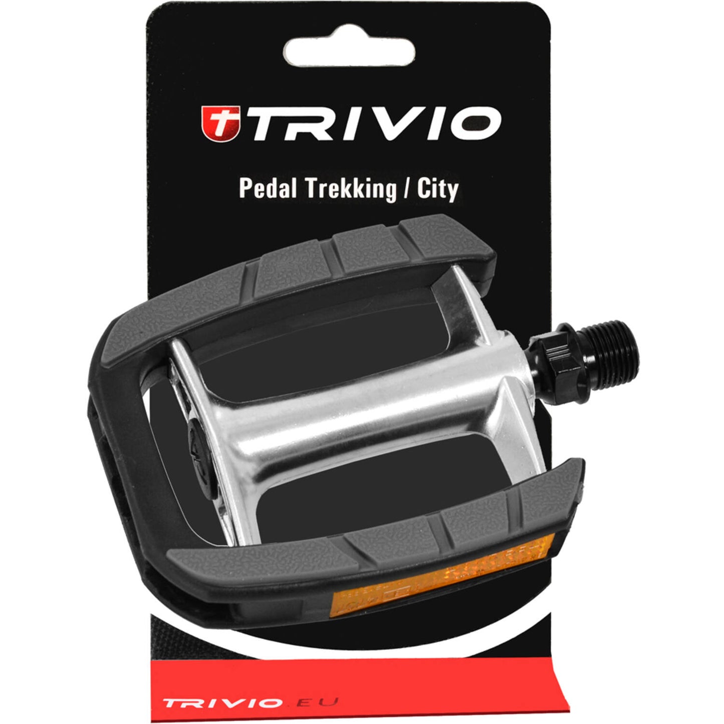 Trivio - pedales de bicicleta trekking ultraligeros antideslizantes negros